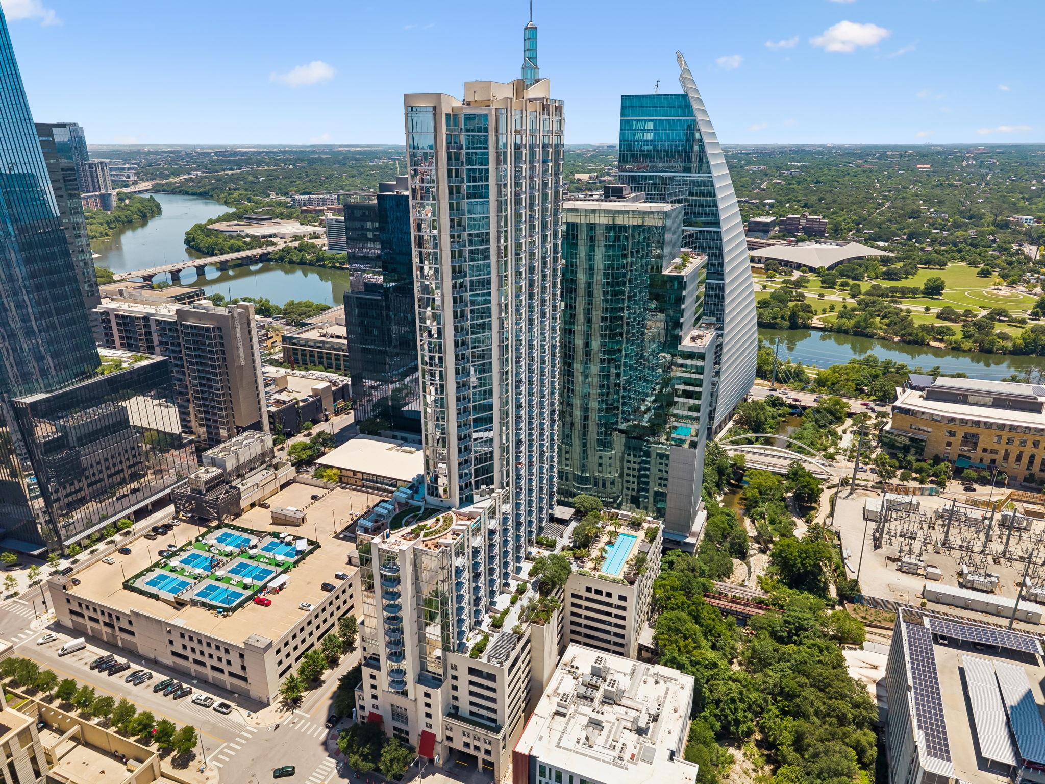 360 Condos exterior at 360 Nueces St, Austin, TX